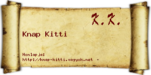 Knap Kitti névjegykártya